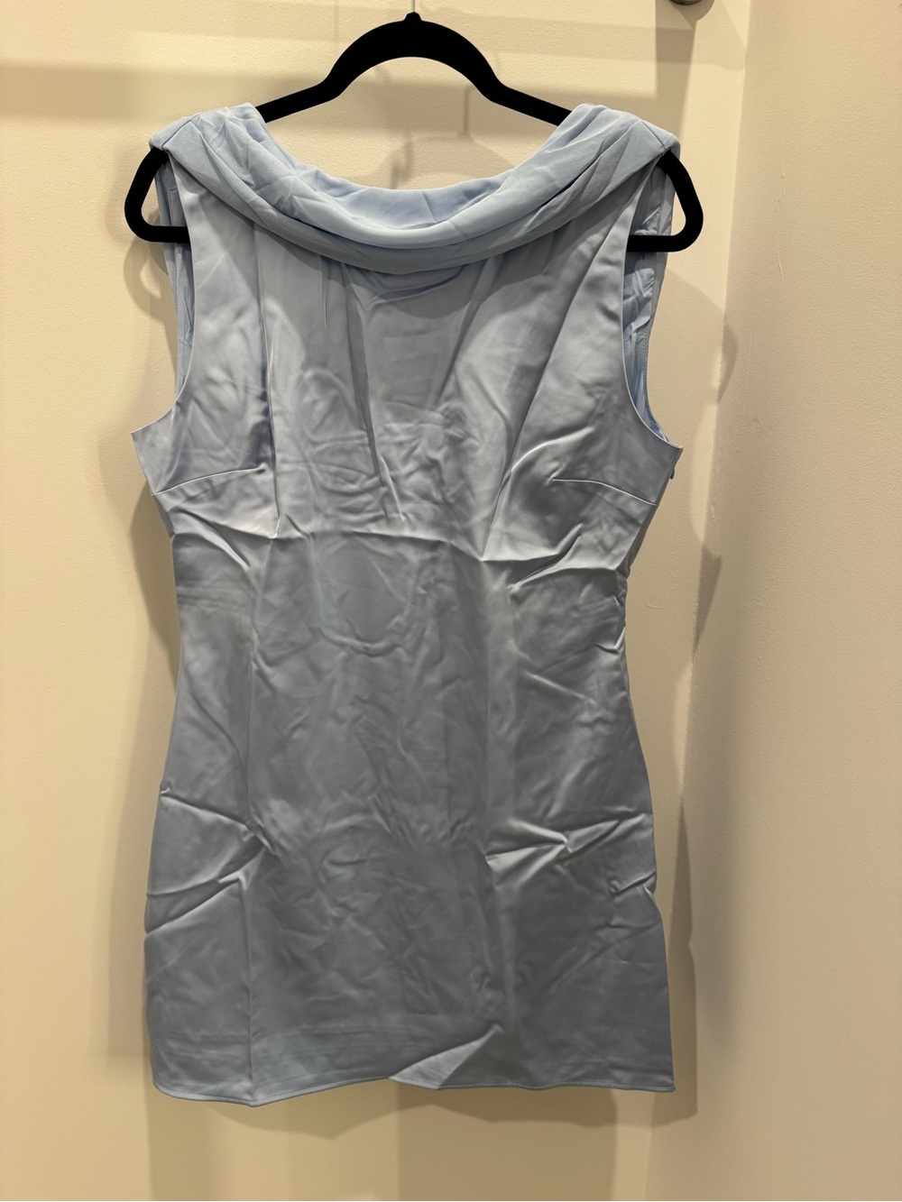 RIHOAS Light Blue Sleeveless Cowl Neck Cocktail Dress